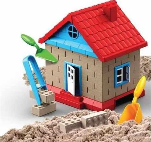 Kinetik Kum Ev Oyun Kumu Seti 750 Gr. Naturel Kurumayan Oyun Kumu Seti Art Sand Hause Play