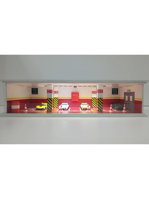 Diorama Kapalı Otopark 1:64 Ölçekli LED Işıklı Oyuncak Garaj