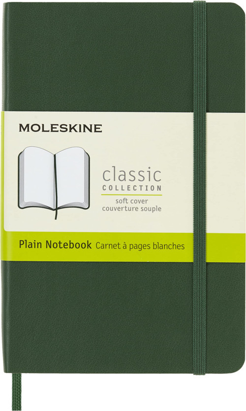 Klasik Boş Not Defteri (Softcover elastik kilitli, boyut A6 9 x 14, 192 sayfa) myrte yeşili