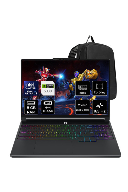 Legion 5 15Iph11 Intel Core Ultra 7 356H Rtx 5060 8Gb 115W 8Gb Ram 4Tb + 4Tb Ssd 15.3" Wqxga (2560X1600) Oled 165Hz Freedos 83Rw0004Trp306 Gaming Laptop + Per4 Çanta