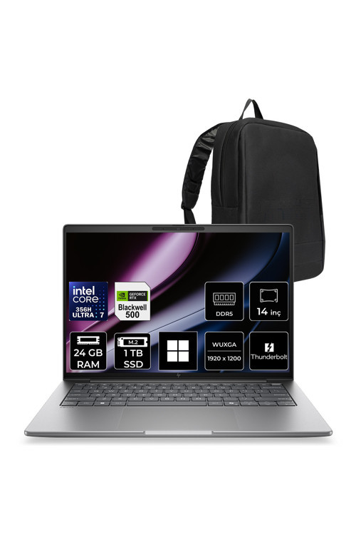 Zbook 8 G2İ Intel Core Ultra 7 356H Rtx Pro 500 6Gb Gddr7 24Gb Ram 1Tb Ssd 14" Wuxga (1920 X 1200) Win11 Pro Dn5Y7Eap515 Mobil İş İstasyonu + Per4 Çanta