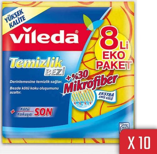 +%30 Mikrofiberli 8'li Temizlik Bezi 10'lu Paket