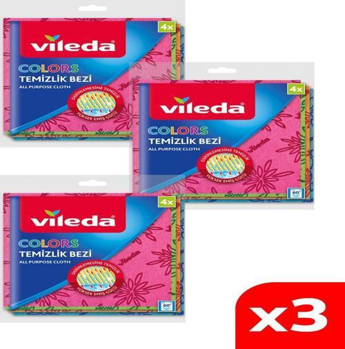 3 Paket 4'lü Colors Renkli Mutfak Bezi