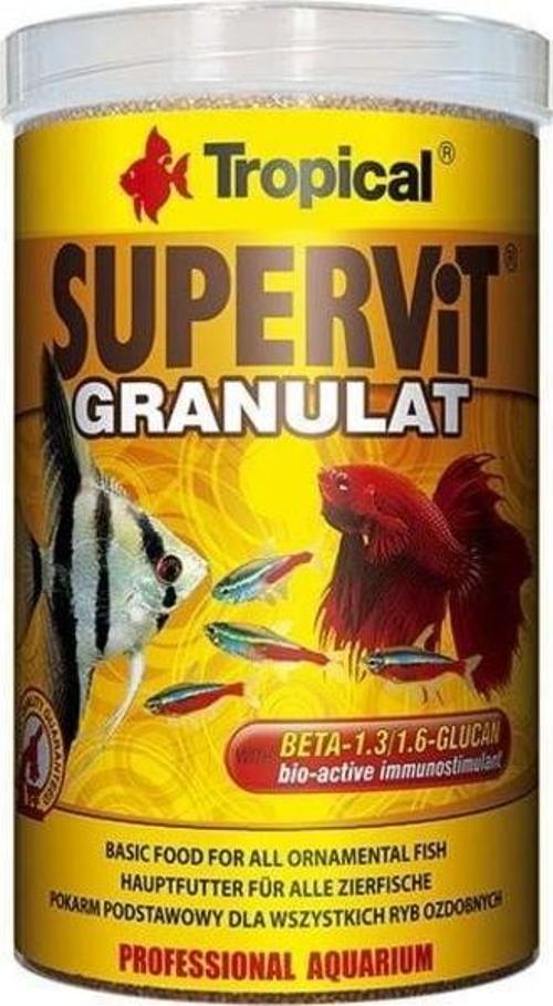 Süpervit Granulat Tropikal Balıklar için Granül Balık Yemi 1 Lt 550 Gr