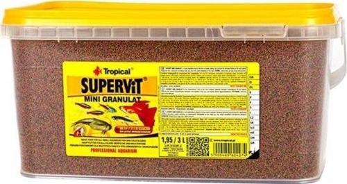 Süpervit Mini Granulat Küçük Akvaryum Balıkları için Granül Balık Yemi 3 Lt 1.95 Kg