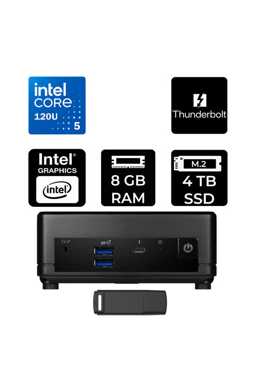 Cubi 5 Intel Core 5 120U 8Gb Ram 4Tb Ssd Freedos 1M496Eup305 Mini Masaüstü Bilgisayar + Per4 Usb Bellek