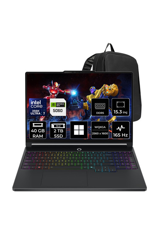 Legion 5 15Iph11 Intel Core Ultra 7 356H Rtx 5060 8Gb 115W 40Gb Ram 2Tb Ssd 15.3" Wqxga (2560X1600) Oled 165Hz Win11 Pro 83Rw0004Trp448 Gaming Laptop + Per4 Çanta