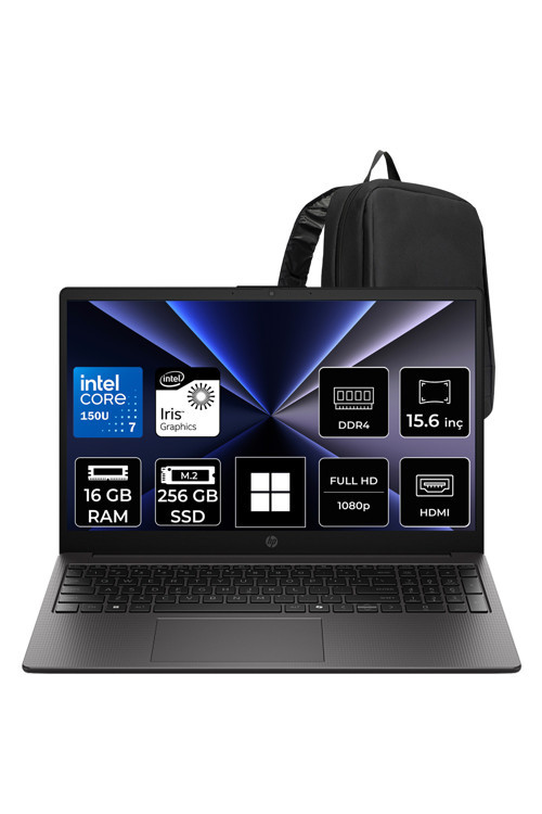 250R G10 Intel Core 7 150U 16Gb Ram 256Gb Ssd 15.6" Fhd (1920X1080) Ips 60Hz Win11 Pro D80Htetp313 Notebook + Per4 Çanta