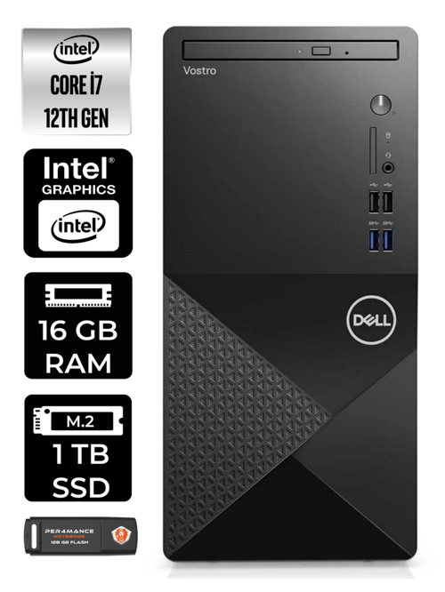 VOSTRO 3910MT i7 12700 16GB RAM 1TB SSD FDOS N7600VDT3910 MASAÜSTÜ PC & PER4 BELLEK
