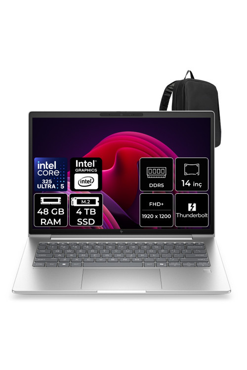 Elitebook 6 G2İ Intel Core Ultra 5 325 48Gb Ram 4Tb Ssd 14" Wuxga (1920X1200) Ips Freedos C6Sl1Avp335 Taşınabilir Bilgisayar + Per4 Çanta