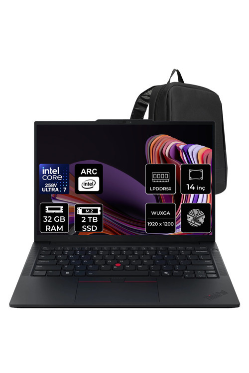 Thinkpad E14 Gen 7 Intel Core Ultra 7 258V 32Gb Ram 2Tb Ssd 14" Wuxga (1920X1200) Ips 60Hz Freedos 21U2005Ftxp304 Notebook + Per4 Çanta