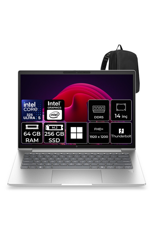 Elitebook 6 G2İ Intel Core Ultra 5 325 64Gb Ram 256Gb Ssd 14" Wuxga (1920X1200) Ips Win11 Pro C6Sl1Avp457 Taşınabilir Bilgisayar + Per4 Çanta