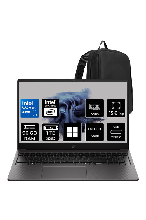 250R G10 Intel Core 7 150U 96Gb Ram 1Tb Ssd 15.6" Full Hd (1920X1080) Win11 Home D63Qmetp351 Taşınabilir Bilgisayar + Per4 Çanta