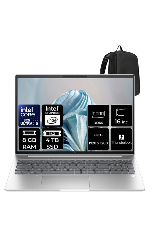 Elitebook 6 G2İ Intel Core Ultra 5 325 8Gb Ram 4Tb Ssd 16" Wuxga (1920X1200) Ips Freedos C77J9Avp305 Taşınabilir Bilgisayar + Per4 Çanta