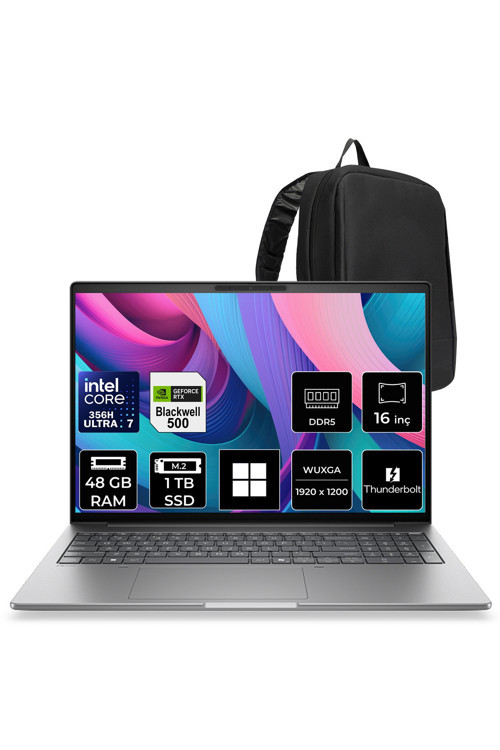 Zbook 8 G2İ Intel Core Ultra 7 356H Rtx Pro 500 6Gb Gddr7 48Gb Ram 1Tb Ssd 16" Wuxga (1920 X 1200) Win11 Pro Dn5Z2Eap533 Mobil İş İstasyonu + Per4 Çanta