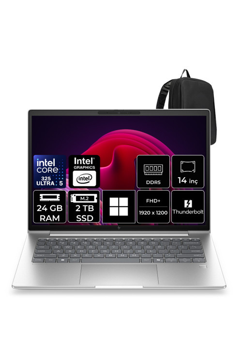 Elitebook 6 G2İ Intel Core Ultra 5 325 24Gb Ram 2Tb Ssd 14" Wuxga (1920X1200) Ips Win11 Pro C6Sl1Avp436 Taşınabilir Bilgisayar + Per4 Çanta