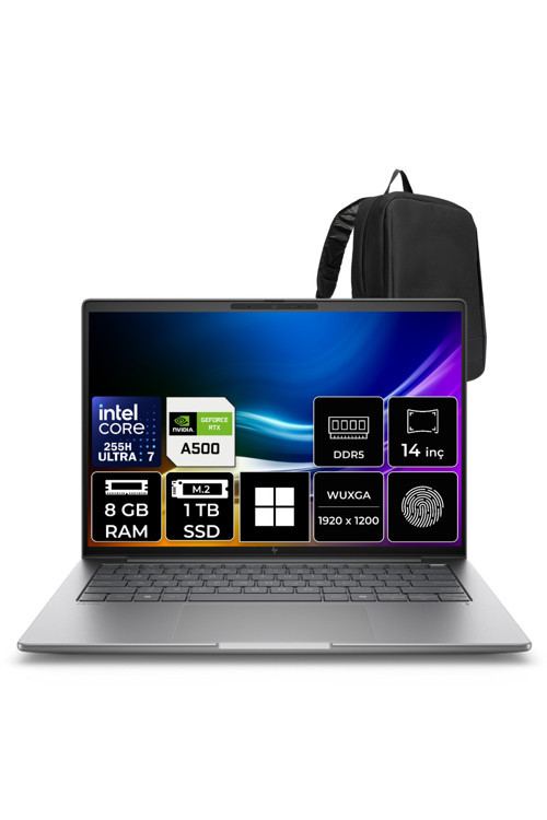 Zbook 8 G1İ Intel Core Ultra 7 255H Rtx 500 Ada 4Gb 8Gb Ram 1Tb Ssd 14" Wuxga (1920X1200) Ips Win11 Home A3Zw6Etp363 Mobil İş İstasyonu + Per4 Çanta