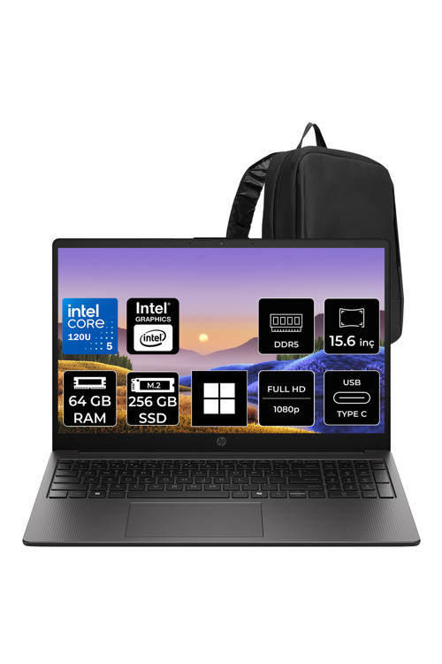250R G10 Intel Core 5 120U 64Gb Ram 256Gb Ssd 15.6" Full Hd (1920X1080) Win11 Pro D36Kbetp337 Taşınabilir Bilgisayar + Per4 Çanta