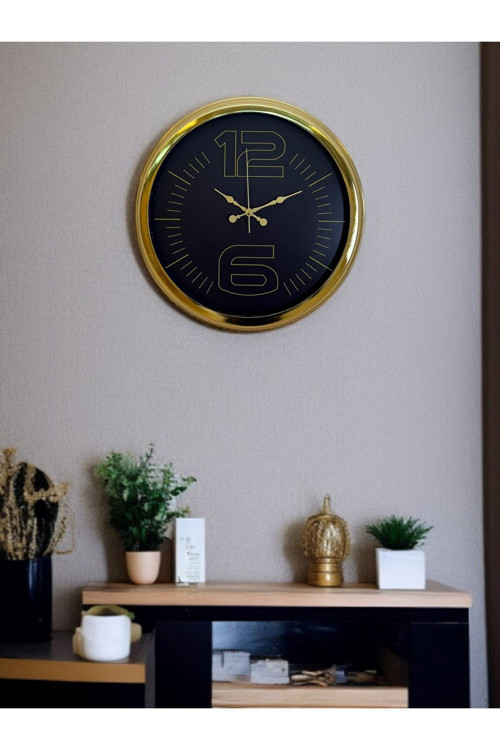 Elite Luxury Gold 40 cm Metal Duvar Saati