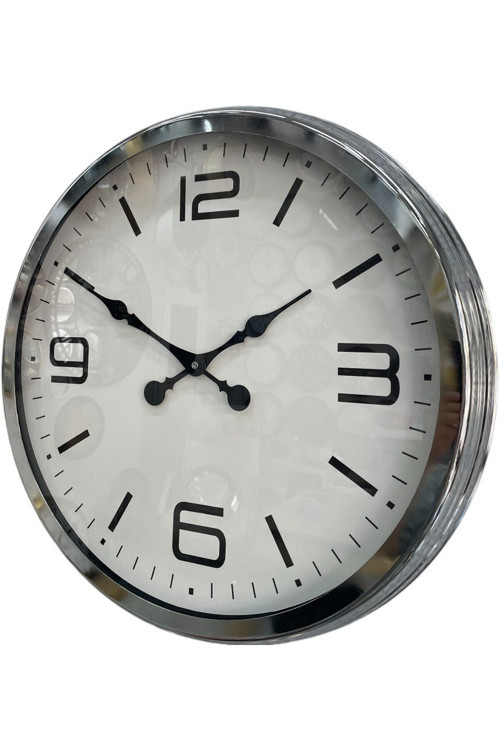 60 cm Krom Metal Dizayn Duvar Saati