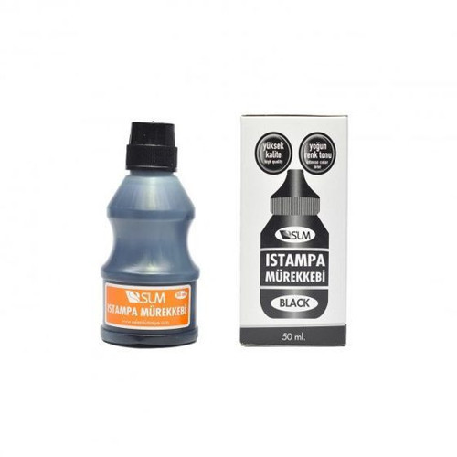50 Ml Siyah Istampa Ve Kaşe Mürekkebi - 10'Lu Kutu