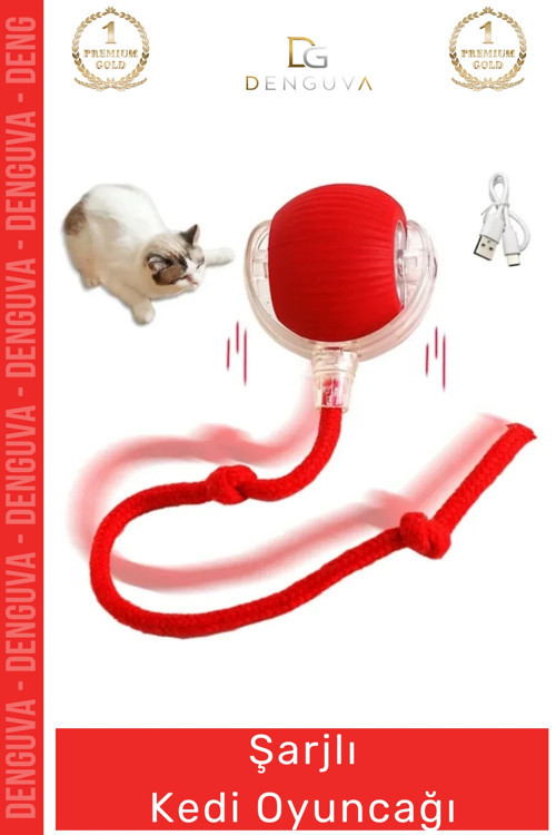 #KediOyuncağı İnteraktif Titreşimli Hareketli İpli Dayanıklı Avcı İçgüdüsü Şarjlı Kedi Oyuncağı