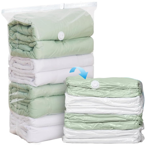 ® 2'li Boy Vakumlu Hurç 90x130x45 Tabanlı Yorgan Yastık Kıyafet Kışlık Büyük Boy Saklama Depolama Poşeti