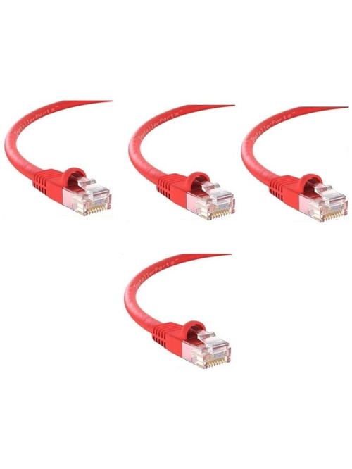 Tkz 10 METRE KIRMIZI Cat6 Rj45 Lan Kablosu UÇLARI FABRİKASYON TAKILI Bilgisayar Modem İnternet Ethernet Kablosu (KIRMIZI, 10 METRE)
