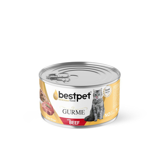 Yetişkin Gurme Kediler İçin, Tahılsız, Jöle İçinde Sığır Parça Etli Yaş Mama, 85 gr x 24 ade