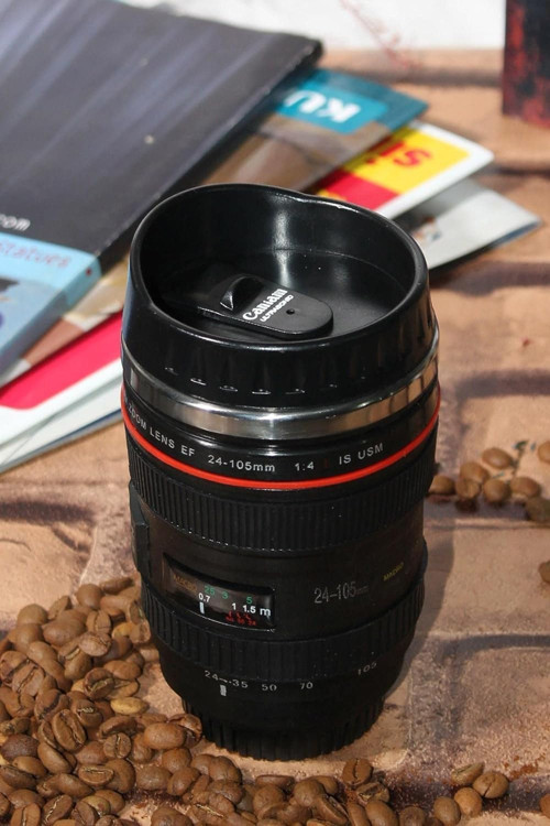 Objektif Kupa Lens Kupa Kahve Ve Çay İçin Termos Kupa Fotoğraf Tutkunları İçin Dekoratif Hediy