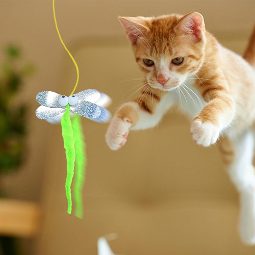 Elastik Kendinden Yapışkanlı Renkli Kedi Oyun Oltası Kedi Oyuncağı Yapışkanlı Olta Eğitim Oyuncağı (1 Adet)