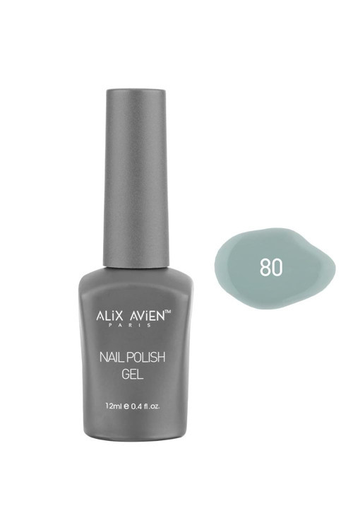 ALIX AVIEN Su Yeşili Kalıcı Oje 80-Yoğun Renk Veren Jel Oje 12 ml-Nail UV Gel Polish 80