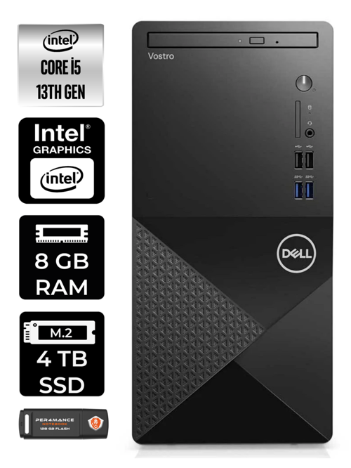 VOSTRO 3020 i5 13400 8GB RAM 4TB SSD W11HOME N2050VDT3020MT MASAÜSTÜ PC & PER4 BELLEK