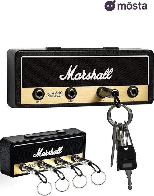 Design Jcm800 Gitar Fişli Anahtarlık Anahtar Askısı, Duvar Montajı, 4 Gitar Fişli, Müzik Severlere