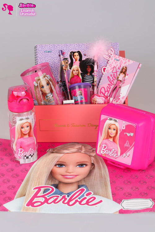 DEKOMUS ÖZEL KUTULU BARBIE'NİN YAZ SERÜVENİ ÖZEL KOLEKSİYON MATARA İLE KIRTASİYE OKUL SETİ