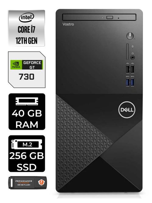VOSTRO i7 12700 40GB RAM 256GB SSD GT730/2GB W11HOME N7600VDT3910 MASAÜSTÜ PC & PER4 BELLEK