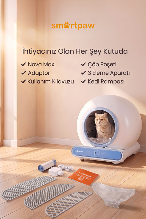 Nova Cat Akıllı Otomatik Kedi Tuvaleti (Distribütör Garantili)