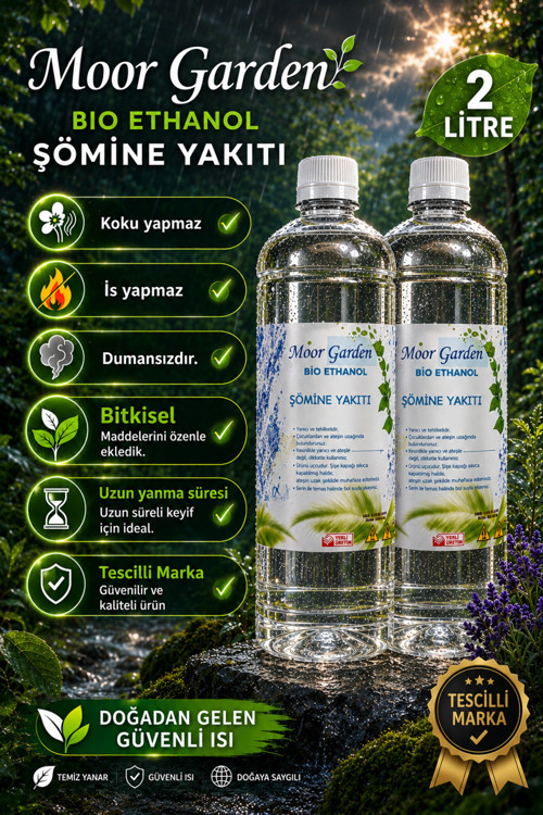 Sertifikalı Bioethanol Şömine Yakıtı 2 Litre Kokusuz Ve Dumansız
