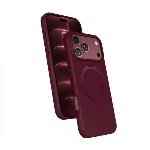 iPhone 18 Pro Max Kılıf 360 Derece Döner Standlı MagSafe Kamera Lens Korumalı Silikon Forumshop
