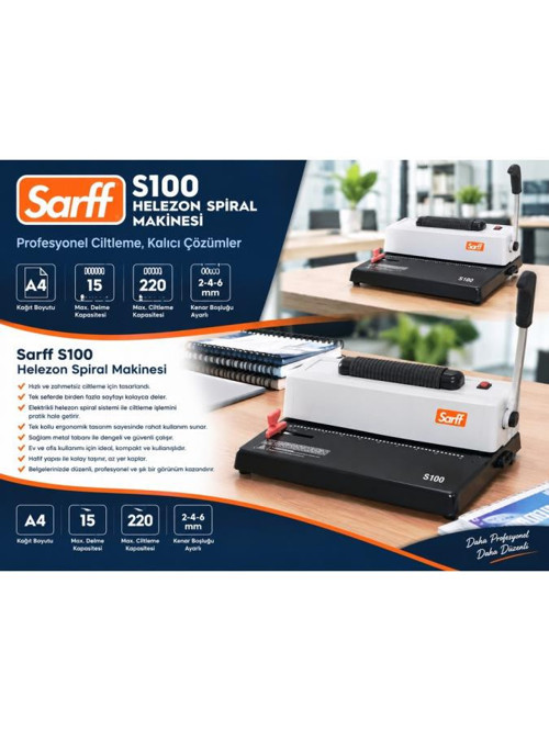S100 HELEZON SPİRAL CİLT MAKİNESİ