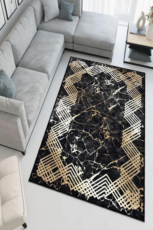 Dekoratif Özel Tasarım Yıkanabilir, İnce, Kaymaz Tabanlı, Modern Halı