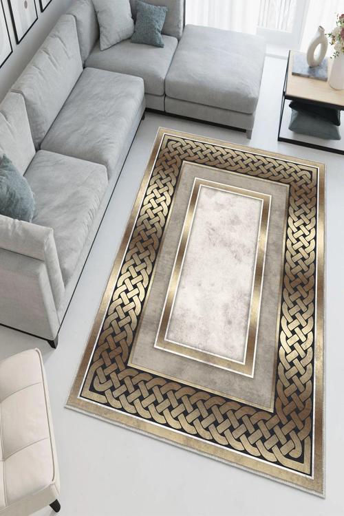 Dekoratif Özel Tasarım Yıkanabilir, İnce, Kaymaz Tabanlı, Modern Halı