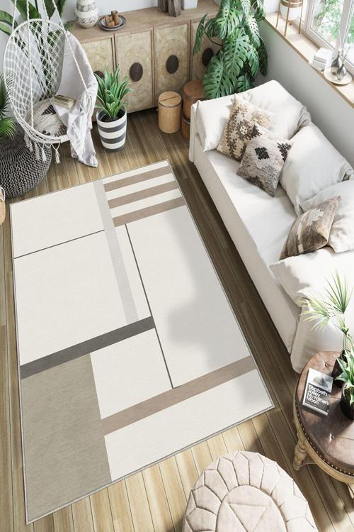 Dekoratif Özel Tasarım Yıkanabilir, İnce, Kaymaz Tabanlı, Modern Halı