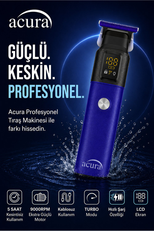 Ac-77 Titanyum Seramik Bıçaklı Profesyonel Sakal Ense Tıraş Makinesi