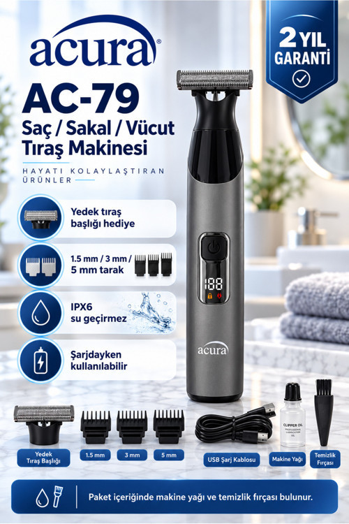 Ac-79 Saç, Sakal Ve Vücut Tıraş Makinesi