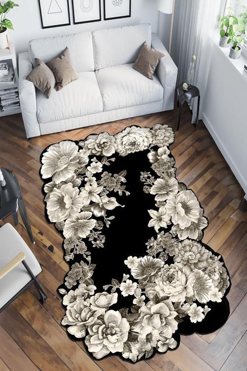 Dekoratif Özel Tasarım Yıkanabilir, İnce, Kaymaz Tabanlı, Modern Halı