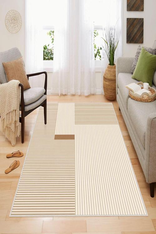 Dekoratif Özel Tasarım, Yıkanabilir, İnce, Kaymaz Tabanlı, Modern Halı