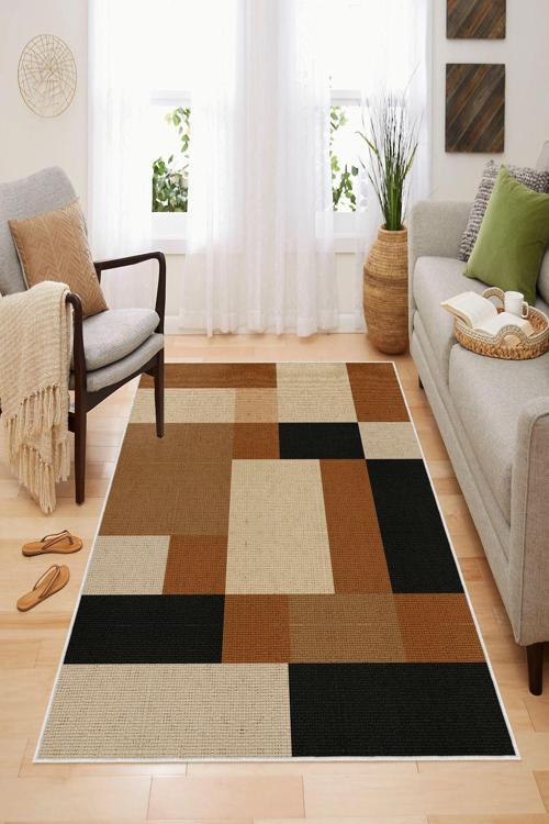 Dekoratif Özel Tasarım, Yıkanabilir, İnce, Kaymaz Tabanlı, Modern Halı