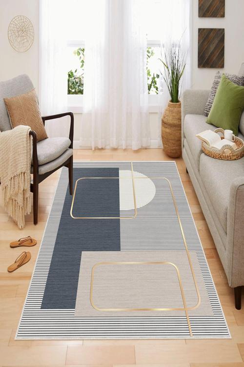 Dekoratif Özel Tasarım, Yıkanabilir, İnce, Kaymaz Tabanlı, Modern Halı