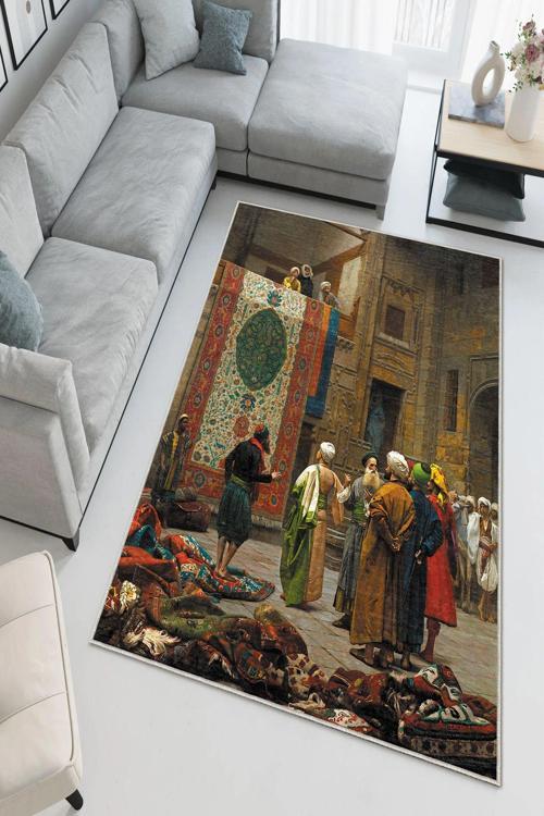 Dekoratif Özel Tasarım Yıkanabilir, İnce, Kaymaz Tabanlı, Modern Halı